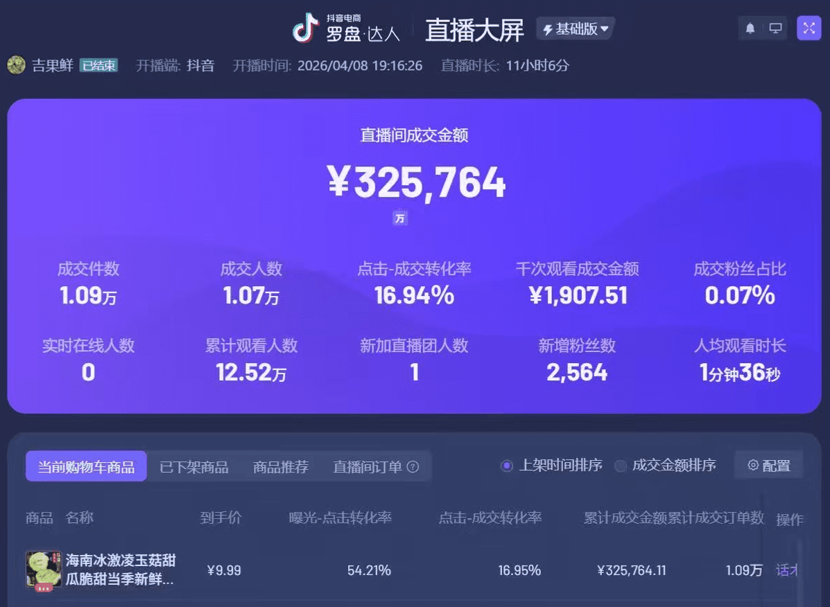 自有直播账号抖音带货首秀